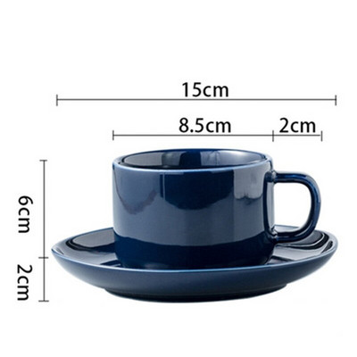 230 ml-es Nordic Style Tea csésze Háztartási virágos teáscsésze Brit délutáni tea csésze és csészealj készlet Egyszerű kávéscsésze tejes csészével