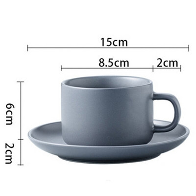 230 ml-es Nordic Style Tea csésze Háztartási virágos teáscsésze Brit délutáni tea csésze és csészealj készlet Egyszerű kávéscsésze tejes csészével