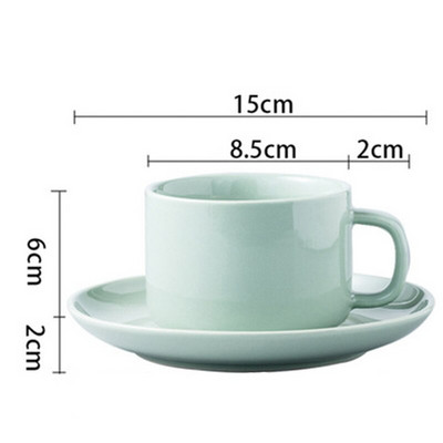 230 ml-es Nordic Style Tea csésze Háztartási virágos teáscsésze Brit délutáni tea csésze és csészealj készlet Egyszerű kávéscsésze tejes csészével