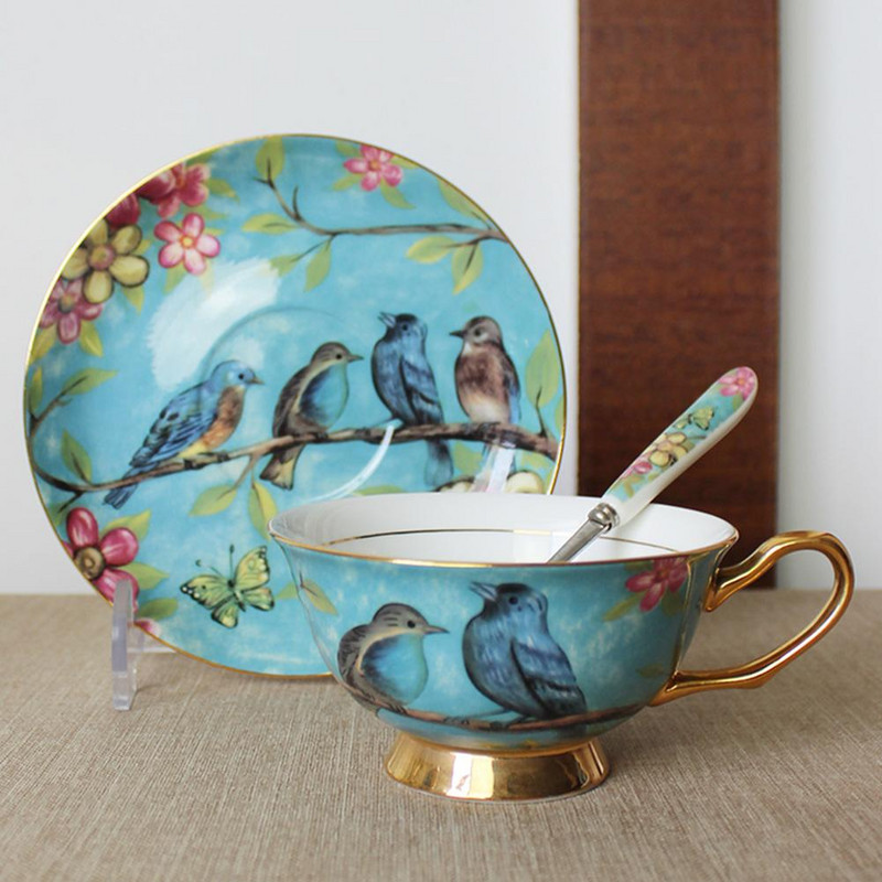 Set keramičkih šalica za kavu u europskom stilu od 6,8 unci sa žlicom za tanjurić Vrhunski porculanski set kreativnih kućnih šalica za kavu