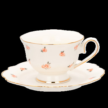 Европейски стил Чаша Чинийка Керамична роза Чаша за кафе Чаша за чай с комплект подноси за десерт Питейна вода Мляко Кафе Чаши Чиния