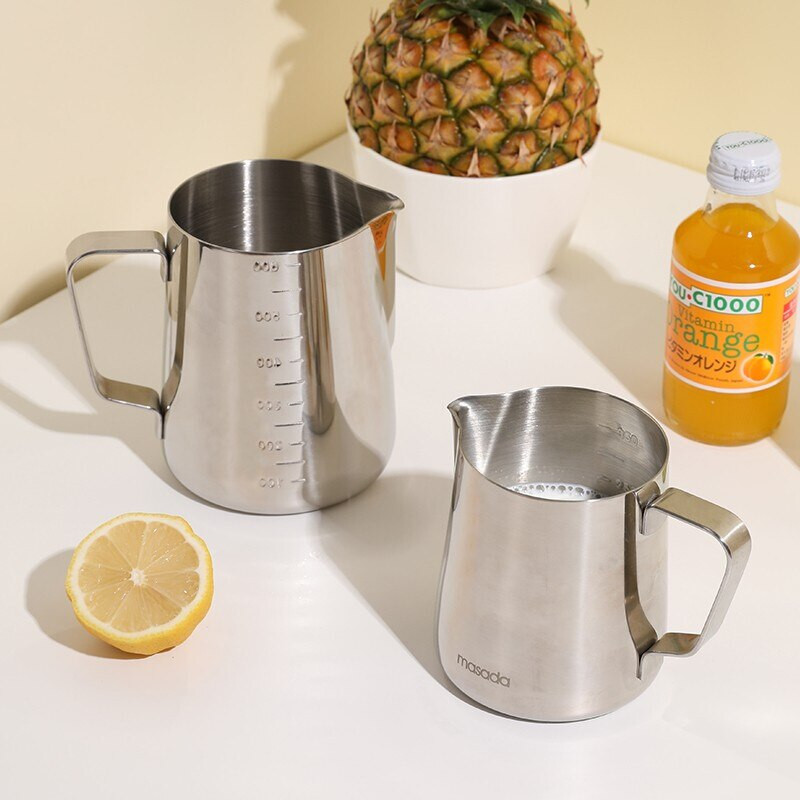 Virágcsésze/hengeres rozsdamentes acél tejtartály Tejhabos csésze tapadásmentes 350 ml/600 ml