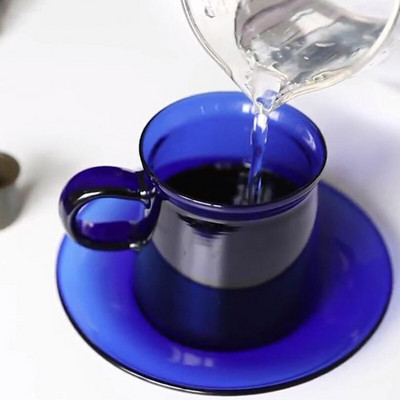 Retro 220 ml Klasična jednostavna staklena šalica za čaj Set tanjurića Set šalica za kavu Šareno posuđe za piće otporno na toplinu