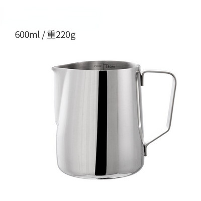 Oală de lapte albă, cântar interioară, 350 ML/500 ML, ceașcă din oțel inoxidabil cu spumă de lapte, ceașcă cu flori pentru espresso, cu canață interioară de măsurare.