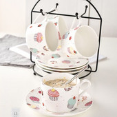 Észak-Európa Originality Kerámiák Kávéscsésze Csészealjak Öltöny Western étterem Délutáni tea Kávéscsésze Tej Reggeli Csésze Copo