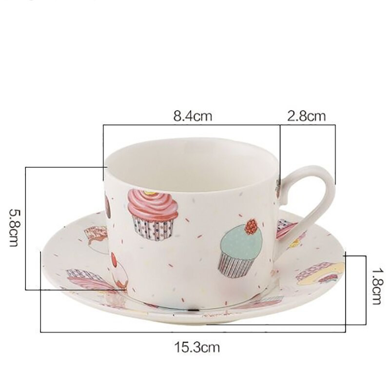 Észak-Európa Originality Kerámiák Kávéscsésze Csészealjak Öltöny Western étterem Délutáni tea Kávéscsésze Tej Reggeli Csésze Copo
