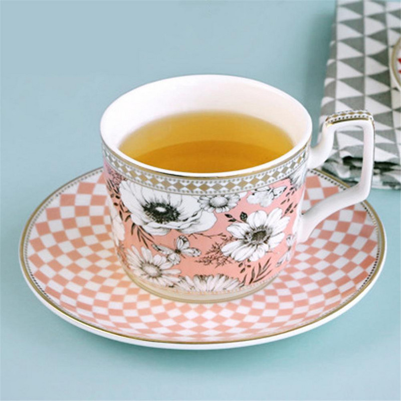 260 ml ceașcă de ceai din ceramică cești de cafea englezești cu farfurie set ceai de după-amiază pentru băuturi, elegant, rafinat, cadou, decorare bucătărie