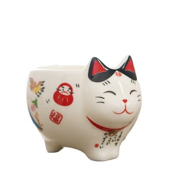 Сладък японски порцеланов комплект за чай Lucky Cat Творческа керамична чаша за чай Саксия с цедка Прекрасна котешка чаша за чайник Керамична чаша Ръчно изработена