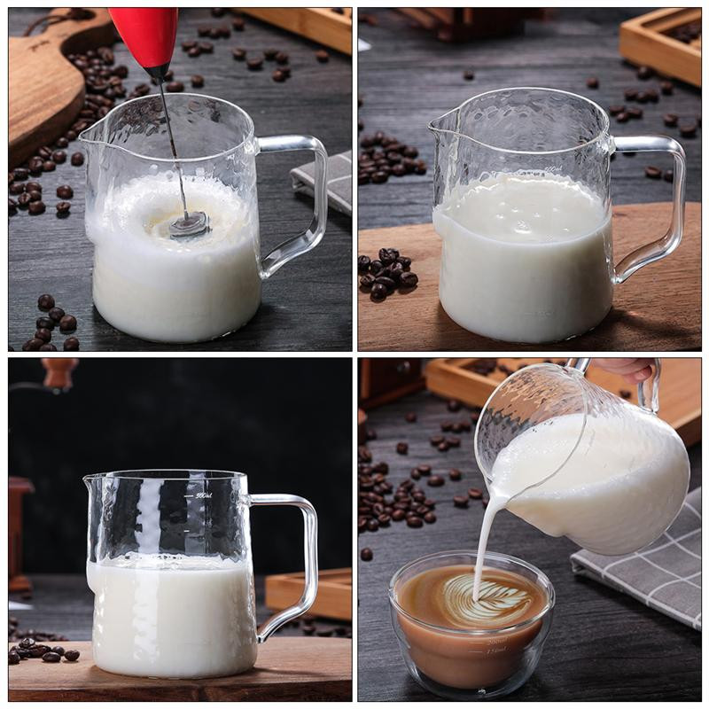 Tejhabosító kávé hőálló üveg tejhabosító tejhabos edény Espresso pot Craft kávé Latte Art tejhabos edény
