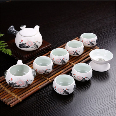 Új jingdezhen gyönyörű kerámia teáskanna vízforraló teáscsésze porcelán kínai teáskészlet italáru