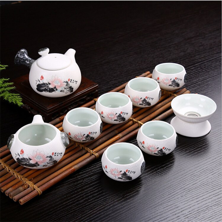 Új jingdezhen gyönyörű kerámia teáskanna vízforraló teáscsésze porcelán kínai teáskészlet italáru