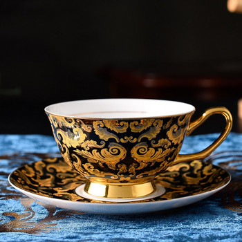 Προϊόντα Grade Fine Bone China Cup with Gold Line Special Tea Cup Ceramic Coffee Cup and Saucer European Style cup set kaws
