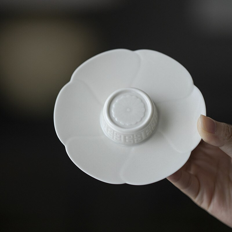 Set de cani de ceai din porțelan cu flori antice, ceașcă de ceai din ceramică Kung Fu Frumos Celadon albastru deschis O ceașcă de ceai ceremonie