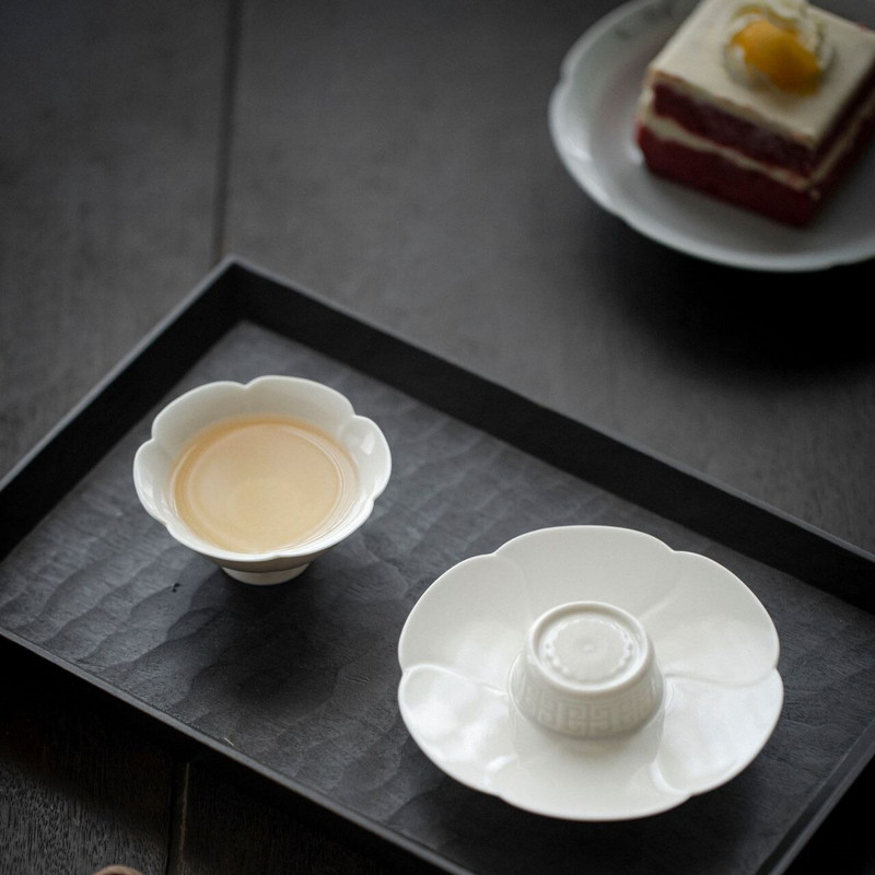 Set de cani de ceai din porțelan cu flori antice, ceașcă de ceai din ceramică Kung Fu Frumos Celadon albastru deschis O ceașcă de ceai ceremonie