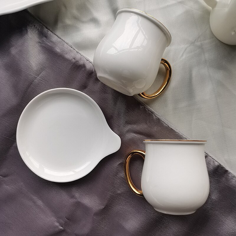 Tavern Cafe Cupshe csésze és csészealj Kerámia kávéscsészék Ebédlő Divat teáscsésze készlet Evőeszközök Kis kávés bögre porcelán edény