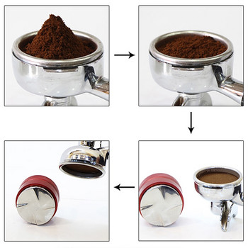 Espresso 304 ανοξείδωτο ατσάλι 51mm/53mm/58mm Διανομέας καφέ Leveler Tool Macaron Coffee Tamper με τρεις γωνίες