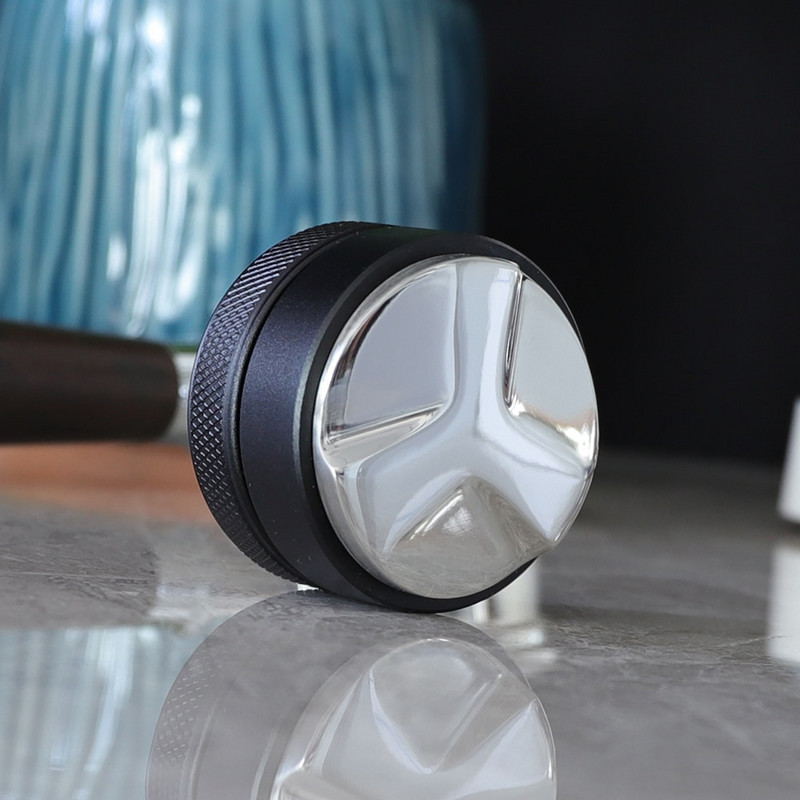 Kavos skirstytuvas, espreso kavos paskirstymo įrankis / lygintuvas, 3 kampų nuolydžiai, reguliuojamas delno maišiklis, tinka 51/53/58 mm portafiltrui