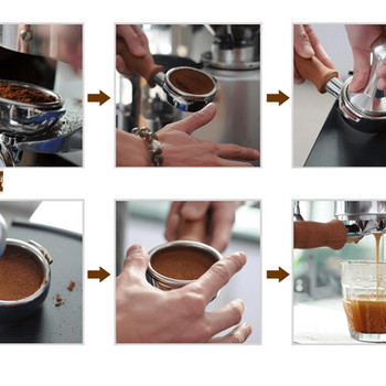 Food Grade 51mm 53mm 58mm Coffee Tamper Ξύλινη λαβή Barista μηχανή Espresso Μύλος Χειροποίητος Υψηλής Ποιότητας Hot Έκπτωση