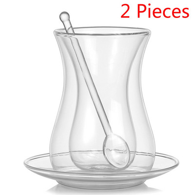 Ljepota Šalica za crni čaj Tanjurić Setovi žličica Turski dvostruki zid Staklo izolirani Termalni kafić ESPRESSO ŠALICA ŠALICA ZA KAVU Šalica za čaj