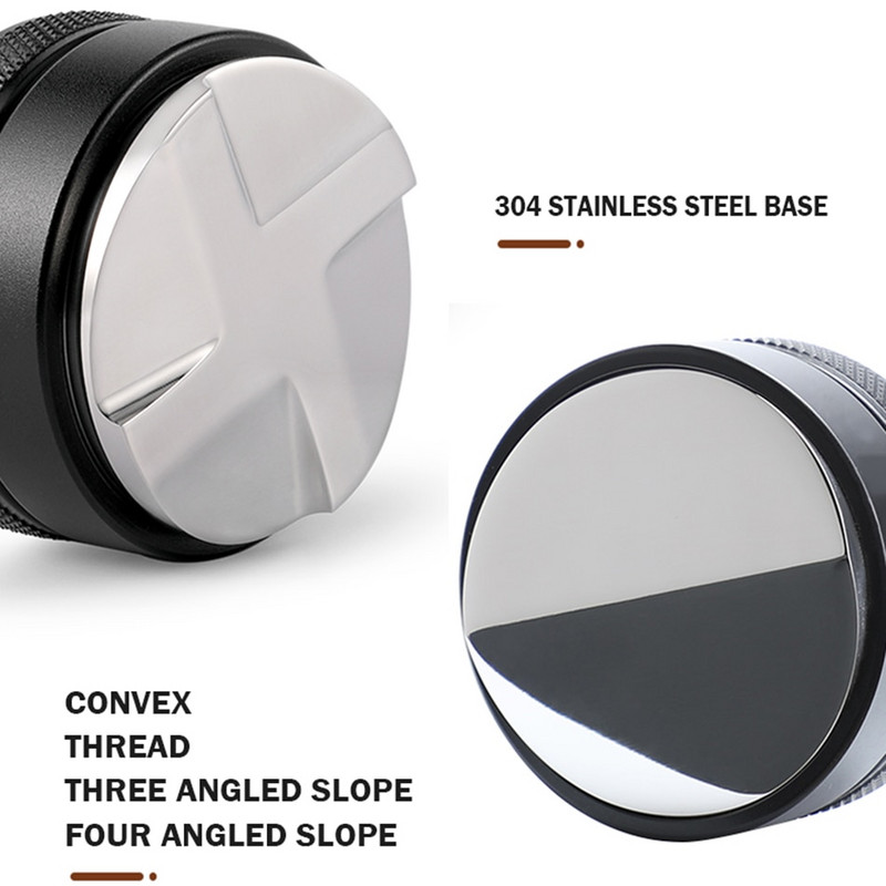 Тампер за кафе 51/53/58/58.35MM 304 неръждаема стомана Разпределител за кафе Кафе на прах Чук Изпъкнала основа Аксесоари за кафе