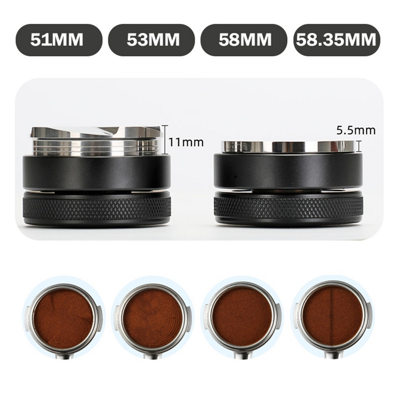 Тампер за кафе 51/53/58/58.35MM 304 неръждаема стомана Разпределител за кафе Кафе на прах Чук Изпъкнала основа Аксесоари за кафе