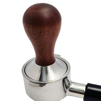 Калибриран инструмент за набиване на кафе, 51/53/58 мм тампон за кафе с основа от неръждаема стомана 304 и дръжка от масивно дърво