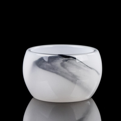 Tintafestmény Fehér Jáde Porcelán Takaró Tál Tea szivárgás Kína Kungfu Tea Trombita Mester Egycsésze Teaset Italedények Teáscsészék