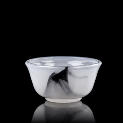 Tintafestmény Fehér Jáde Porcelán Takaró Tál Tea szivárgás Kína Kungfu Tea Trombita Mester Egycsésze Teaset Italedények Teáscsészék