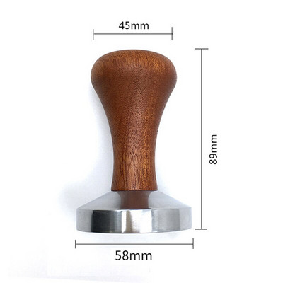 51 мм/53 мм/58 мм Тампер за еспресо кафе Алуминиев разпределител за кафе Инструмент за изравняване Чук за преса за зърна с дървена дръжка за BaristaL