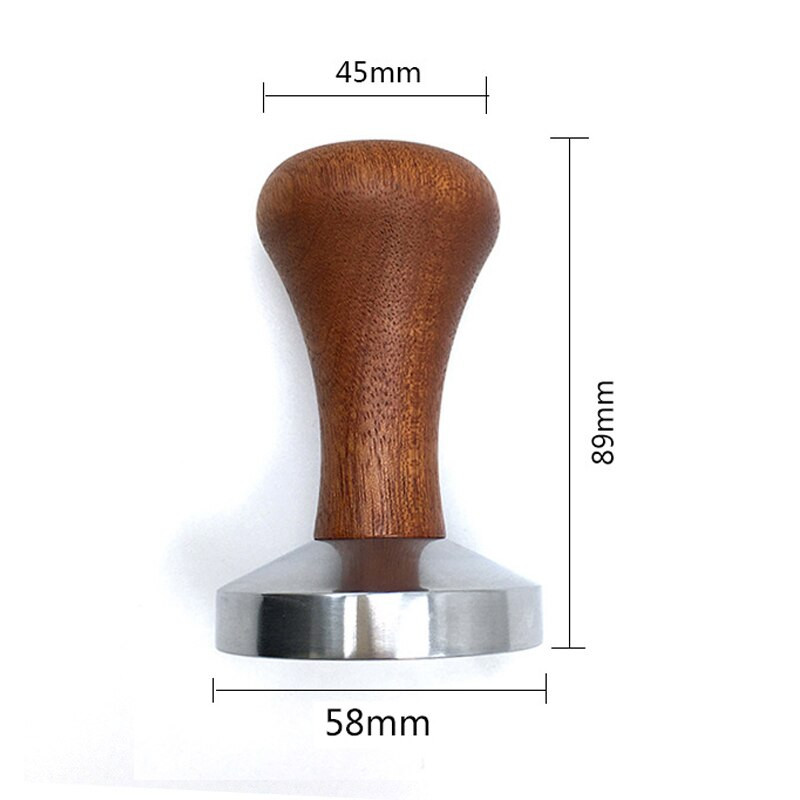 51 мм/53 мм/58 мм Тампер за еспресо кафе Алуминиев разпределител за кафе Инструмент за изравняване Чук за преса за зърна с дървена дръжка за BaristaL
