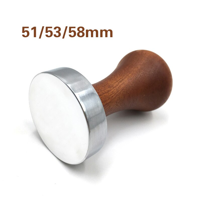 51 мм/53 мм/58 мм Тампер за еспресо кафе Алуминиев разпределител за кафе Инструмент за изравняване Чук за преса за зърна с дървена дръжка за BaristaL