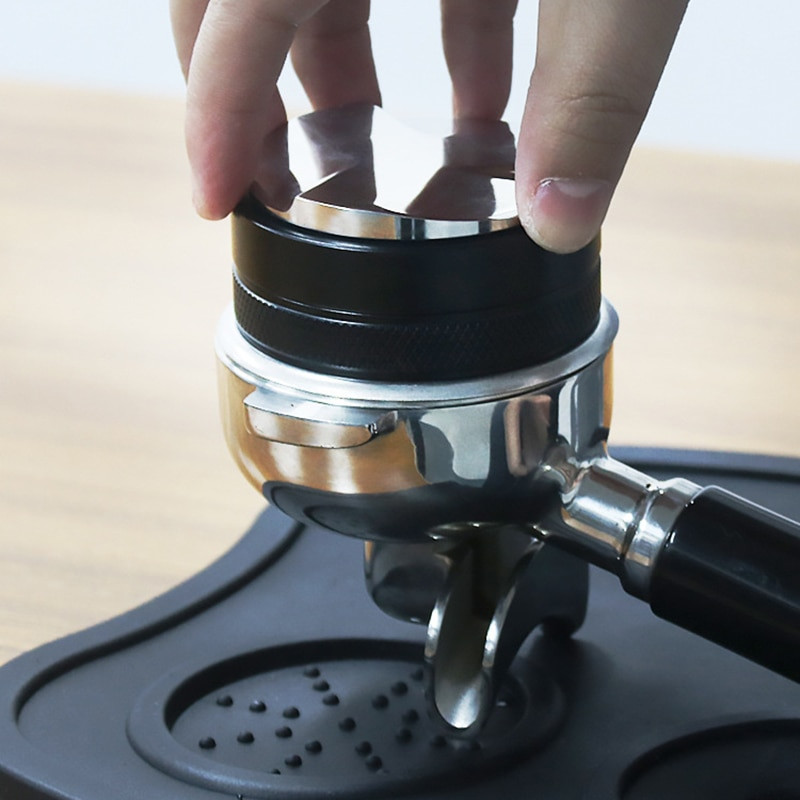 2 in 1 Espresso 51/53/58MM Reguliuojamas dviejų galvučių kavos lygiavimo lygis ir tamper Espresso kavos miltelių plaktukas Portafilter vadove