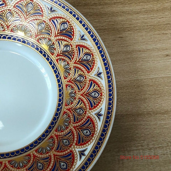 Ρομαντικό Σετ Αρωματικό Πιατάκι Τσάι σε στυλ Μέσης Ανατολής Τουρκική κούπα μαύρου τσαγιού πολυτελές μπλε χρυσό βαμμένο ποτήρι καφέ