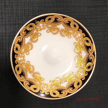 Μέσης Ανατολής Royal Court Style Τουρκικά φλιτζάνια μαύρου τσαγιού Πιατάκια σετ Κουτί δώρου Αρωματικό ποτήρι τσαγιού Luxury Trace Χρυσό Κούπα καφέ Φλιτζάνι τσαγιού