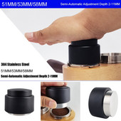 Чук за пудра от неръждаема стомана 304 Полуавтоматичен регулируем уплътнител за кафе Аксесоар за еспресо, подходящ за портафилтър 51/53/58 мм