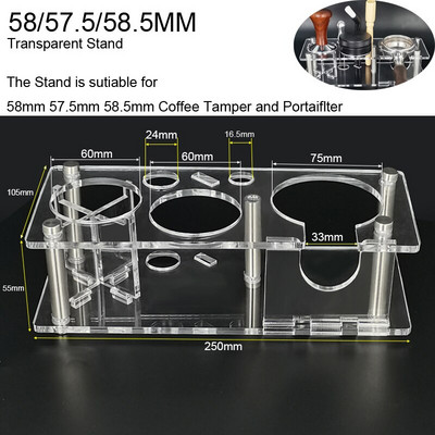 Чук за пудра от неръждаема стомана 304 Полуавтоматичен регулируем уплътнител за кафе Аксесоар за еспресо, подходящ за портафилтър 51/53/58 мм
