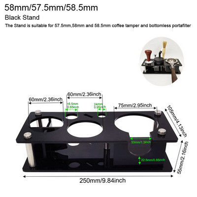Чук за пудра от неръждаема стомана 304 Полуавтоматичен регулируем уплътнител за кафе Аксесоар за еспресо, подходящ за портафилтър 51/53/58 мм