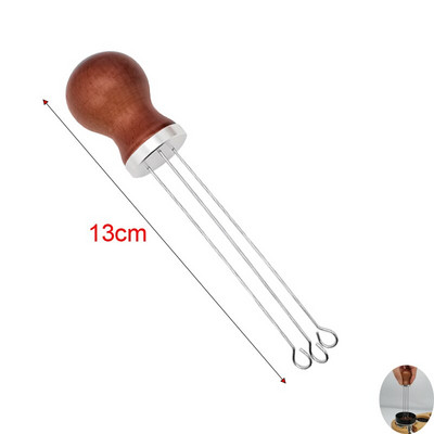 Чук за пудра от неръждаема стомана 304 Полуавтоматичен регулируем уплътнител за кафе Аксесоар за еспресо, подходящ за портафилтър 51/53/58 мм