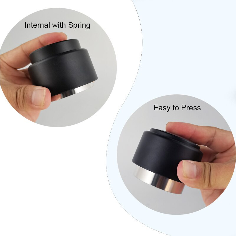 Чук за пудра от неръждаема стомана 304 Полуавтоматичен регулируем уплътнител за кафе Аксесоар за еспресо, подходящ за портафилтър 51/53/58 мм