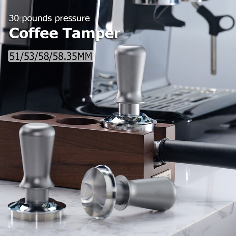 51/53/58/58.35MM Кафе Тампер Постоянно Налягане 30 lbs Еспресо Дистрибутор Неръждаема стомана Force Powder Hammer Press