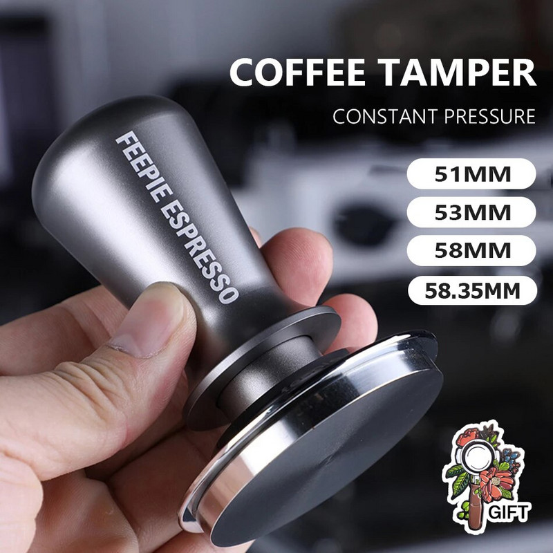 51/53/58/58.35MM Кафе Тампер Постоянно Налягане 30 lbs Еспресо Дистрибутор Неръждаема стомана Force Powder Hammer Press
