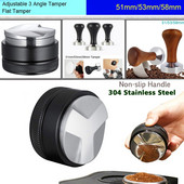51 mm 53 mm 58 mm 304 nehrđajući čelik, podesiva 3 kutna baza, nabijač za kavu Barista Espresso preša, plosnati prsten za doziranje čekića za prah