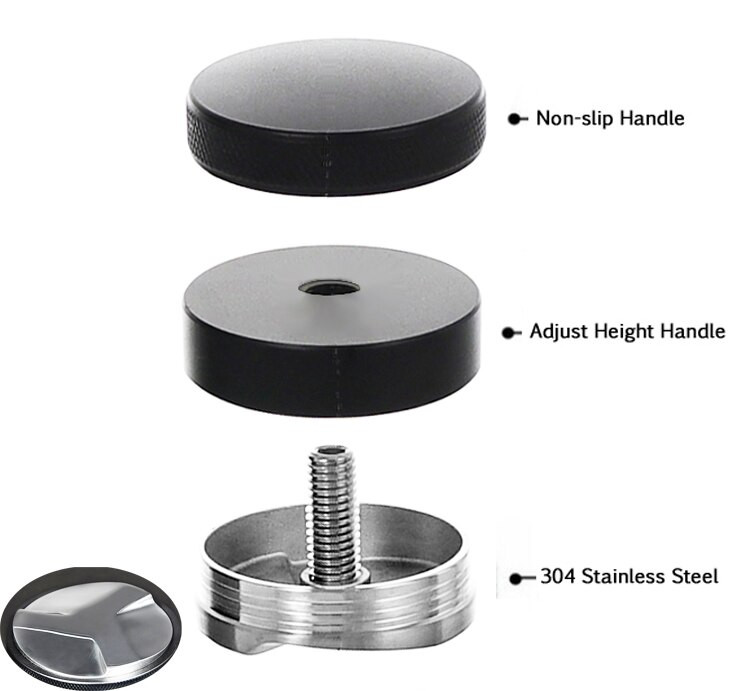 51 mm 53 mm 58 mm 304 nerūdijančio plieno reguliuojamas 3 kampais kavos tamper Barista espreso preso plokščio miltelių plaktuko dozavimo žiedas