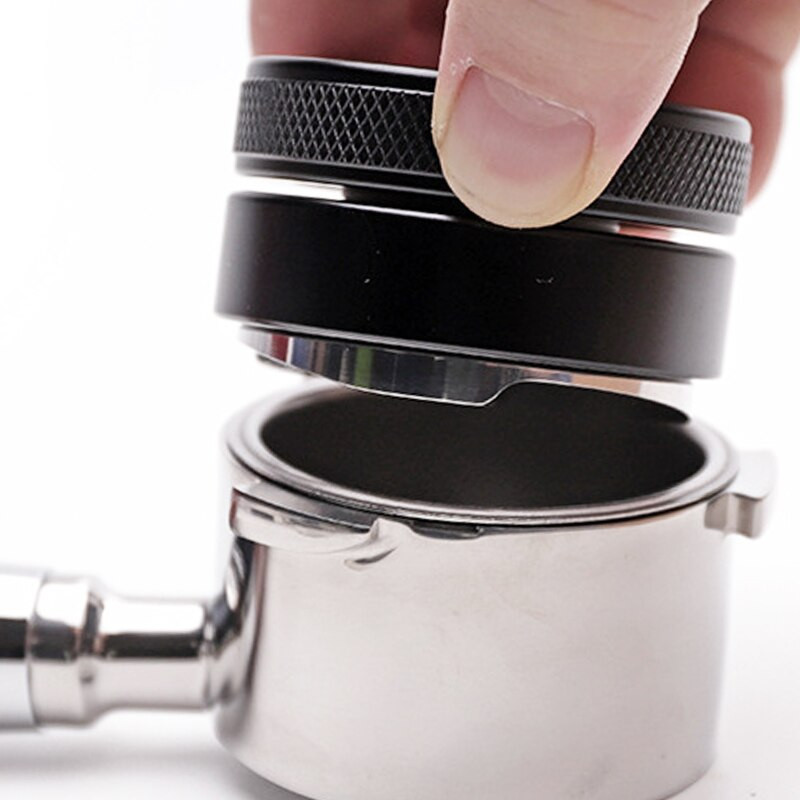 51 mm 53 mm 58 mm 304 nerūdijančio plieno reguliuojamas 3 kampais kavos tamper Barista espreso preso plokščio miltelių plaktuko dozavimo žiedas