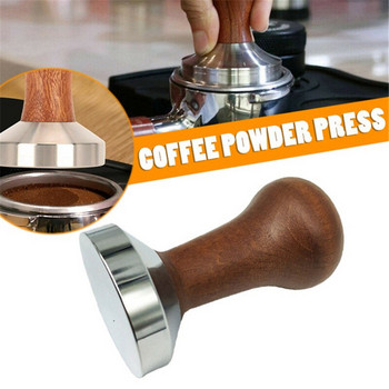 51mm/53mm/58mm Espresso Coffee Tamper Διανομέας καφέ αλουμινίου Leveler Εργαλείο σφυρί πρέσας φασολιών με ξύλινη λαβή
