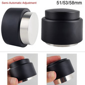 Félautomata, állítható porkalapács, rozsdamentes acél eszpresszó kávétartozék, 51 mm/53/mm58 mm-es portaszűrőhöz alkalmas