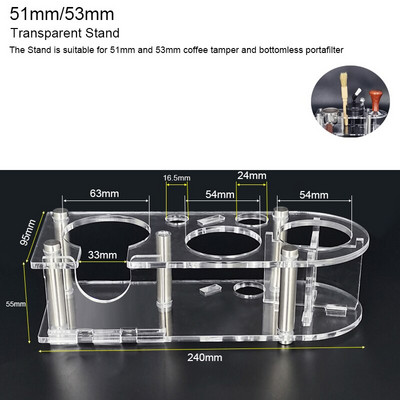 Félautomata, állítható porkalapács, rozsdamentes acél eszpresszó kávétartozék, 51 mm/53/mm58 mm-es portaszűrőhöz alkalmas
