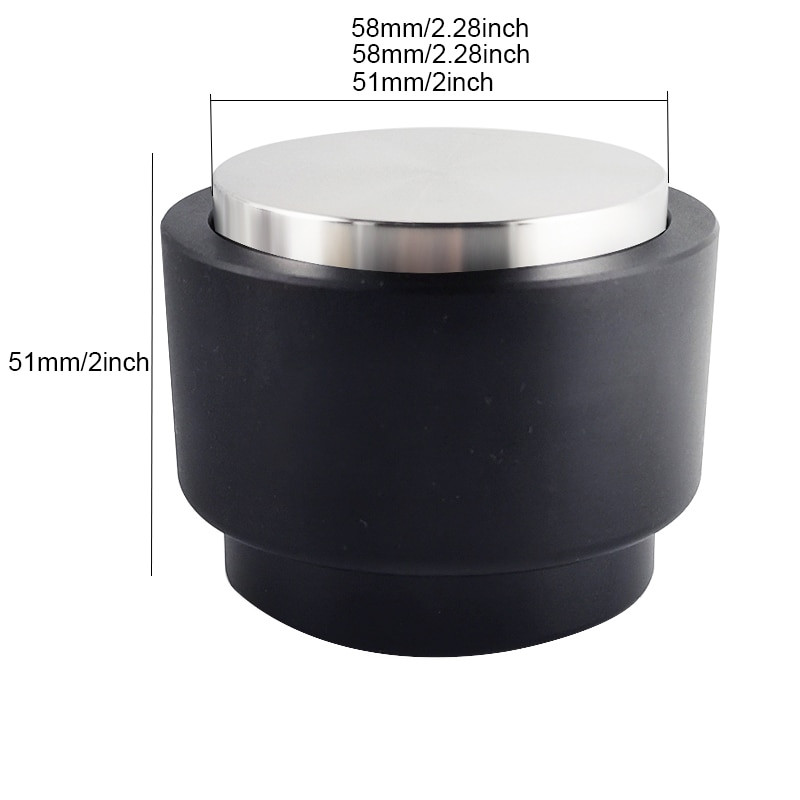 Félautomata, állítható porkalapács, rozsdamentes acél eszpresszó kávétartozék, 51 mm/53/mm58 mm-es portaszűrőhöz alkalmas