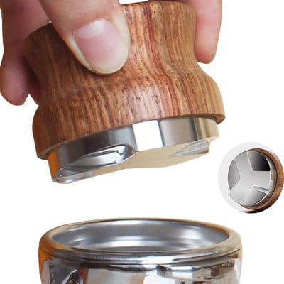 51MM/53MM/58MM Kávé Tamper Rózsafa Kávépor Szabotázs Gépelosztó Kávépor Kalapács Kávékészlet Tartozékok