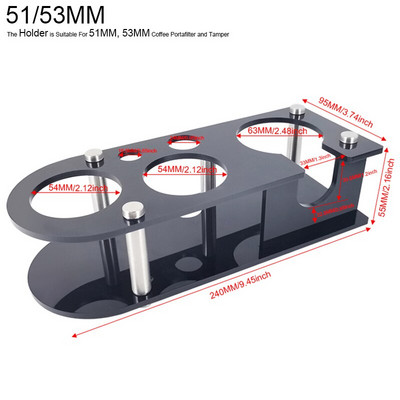 Държач за набиване на филтър за кафе Еспресо дистрибутор Подложка Основна стойка Инструменти за бариста Аксесоари Многофункционална 51 мм стойка за набиване